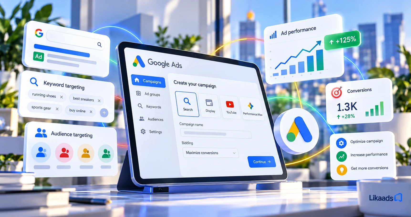 ساخت کمپین در Google Ads: انتخاب نوع کمپین Search، Display، YouTube یا Performance Max و تعیین استراتژی پیشنهاد قیمت